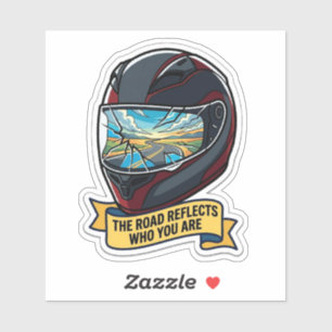 The Road Reflects Who You Are Biker Helmet Vinyl Sticker