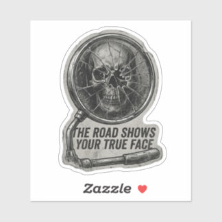 The Road Shows Your True Face Broken Mirror Skull Sticker