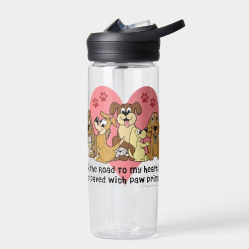 The Road to My Heart Dog Paw Prints CamelBak Water Bottle