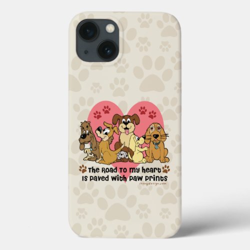 The Road To My Heart Dogs Paw Prints iPhone 13 Case