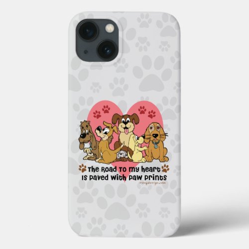 The Road To My Heart Dogs PawPrints iPhone 13 Case