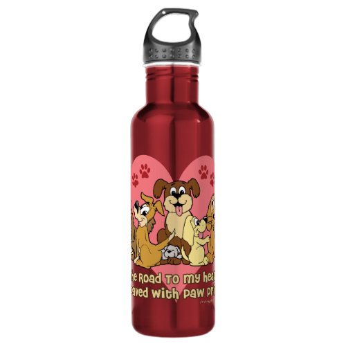 The Road To My Heart Dogs Stainless Steel Water Bottle