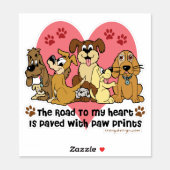 The Road to My Heart is Paved with Paw Prints Sticker (Sheet)