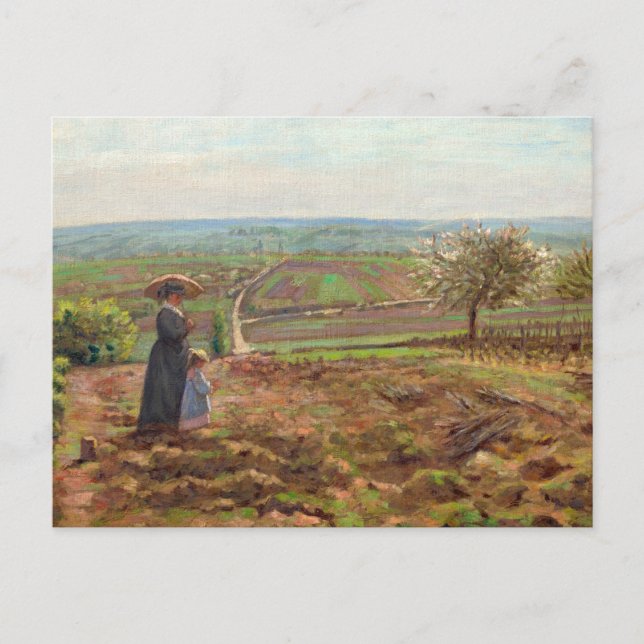 The Road to Rouen, Pontoise by Camille Pissarro Postcard (Front)