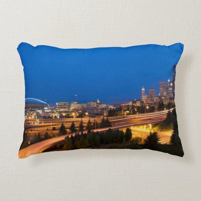 The road to Seattle Decorative Pillow (Front)
