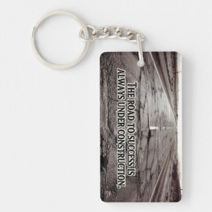 "The road to success" Inspirational Quote Keychain