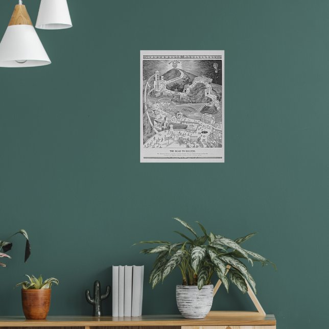 The Road To Success Vintage 1913 Motivational Ill Poster | Zazzle