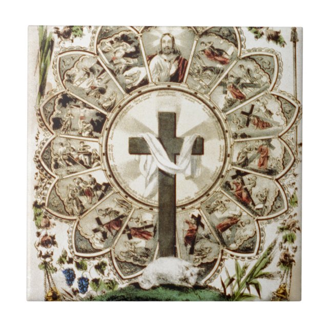 The Road to the Holy Cross Ceramic Tile (Front)