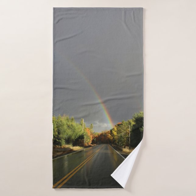 The Road Under the Rainbow Bath Towel (Bath Towel)