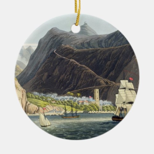 The Roads St Helena engraved by Robert Havell  Ceramic Ornament