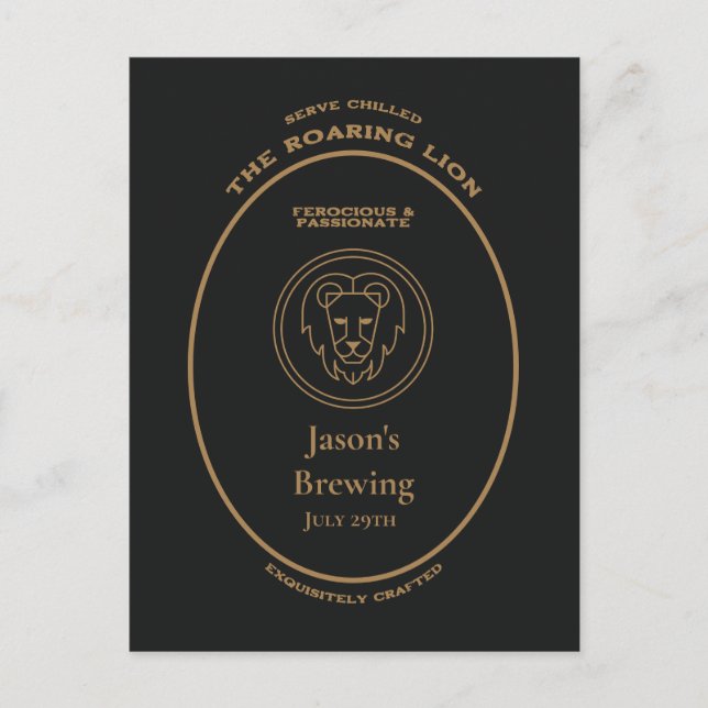 The Roaring Lion Leo Zodiac Personal Apothecary Postcard (Front)