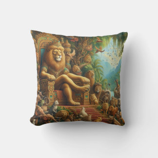  🦁The Roaring Majesty of Abstract Expressionism:  Throw Pillow