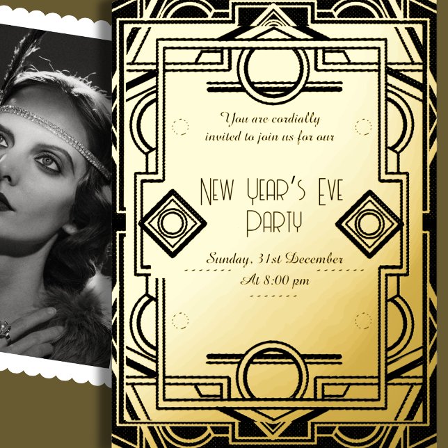 The roaring twenties - New Year’s Eve party Foil Invitation (Creator Uploaded)