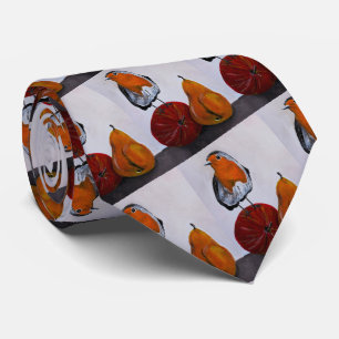 The Robin's Fleeting Visit Painting by Alfred Fox Neck Tie