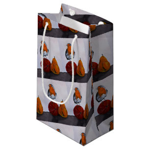 The Robin's Fleeting Visit Painting by Alfred Fox Small Gift Bag