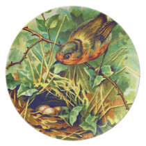 The Robin's Nest Vintage Illustration Dinner Plate The Robin's Nest Vintage Illustration Dinner Plate