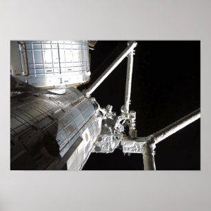 The robotic arm of the Japanese Experiment Modu 2 Poster