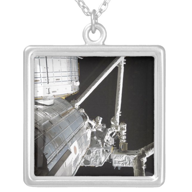The robotic arm of the Japanese Experiment Modu 2 Silver Plated Necklace (Front)