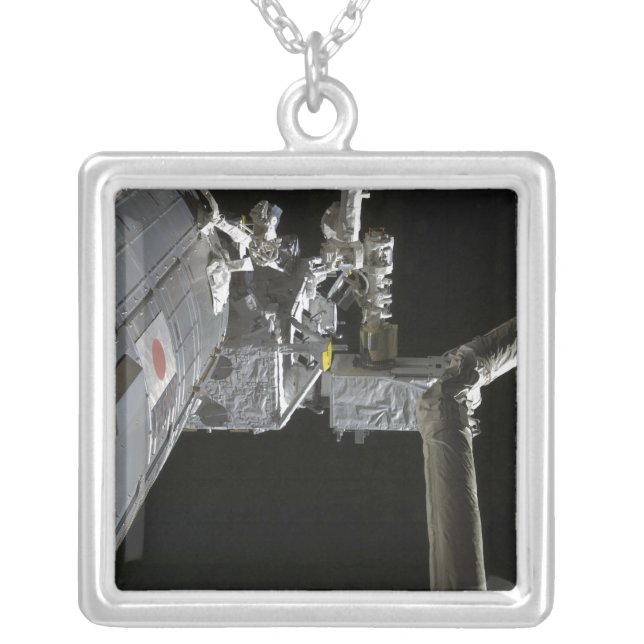 The robotic arm of the Japanese Experiment Modu Silver Plated Necklace (Front)