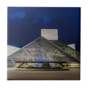 The Rock and Roll Hall of Fame at Dusk Ceramic Tile