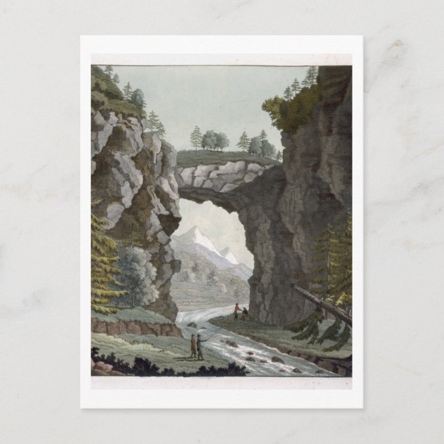 The Rock Bridge, Virginia, from 'Le Costume Ancien Postcard (Front)