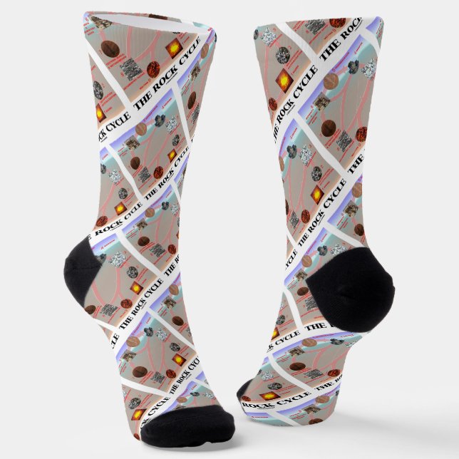 The Rock Cycle Geology Earth Science Socks (Angled)