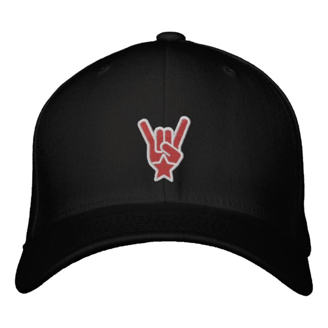 The Rock Sign Embroidered Baseball Hat (Front)