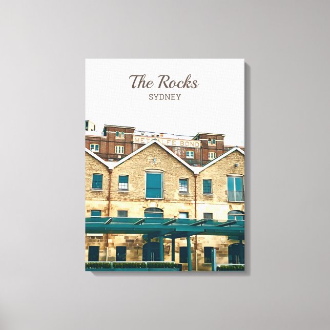 The Rocks Sydney vintage heritage travel Canvas Print (Front)