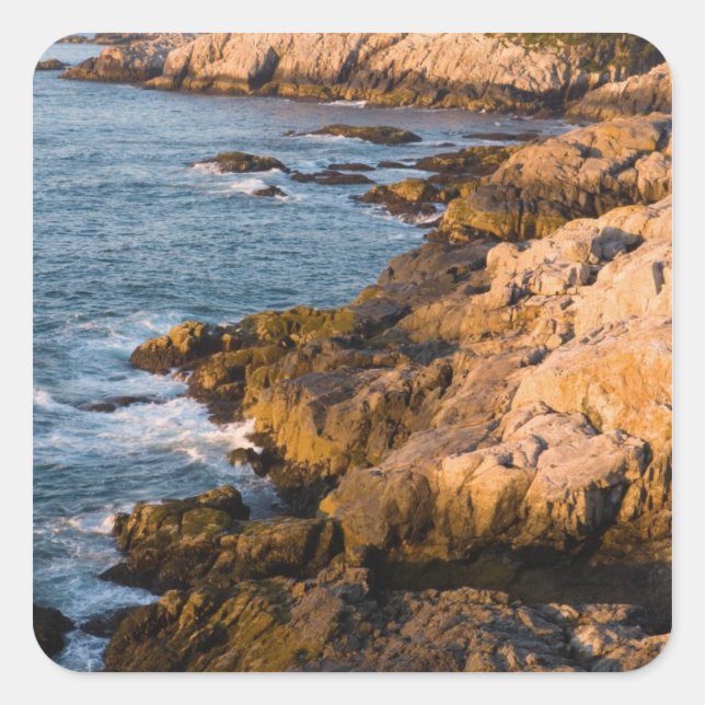 The rocky coast of Isle au Haut in Maine's Square Sticker (Front)
