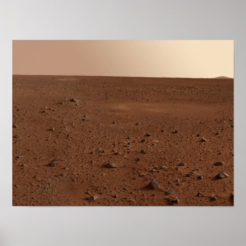 The rocky surface of Mars Poster