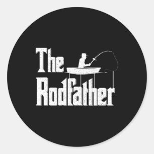 The Rodfather Funny Fishing Dad Gift  Classic Round Sticker