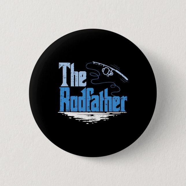The Rodfather Funny Fishing Parody  Button (Front)