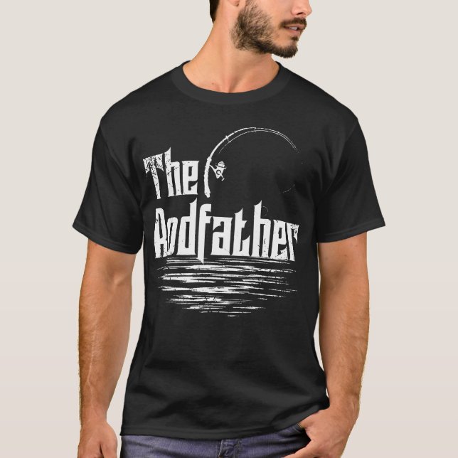 The Rodfather Funny Fishing T-Shirt (Front)