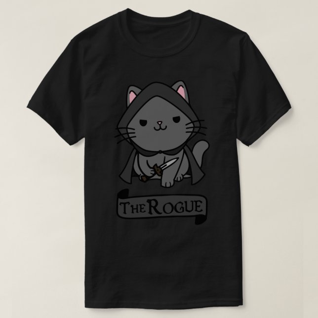 The Rogue DnD Cat  T-Shirt (Design Front)
