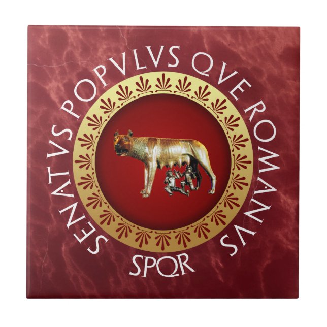 The Roman Capitoline Wolf Ceramic Tile (Front)