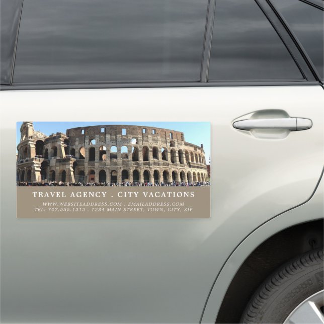 The Roman Colosseum, Rome, Travel Agent Car Magnet (In Situ)