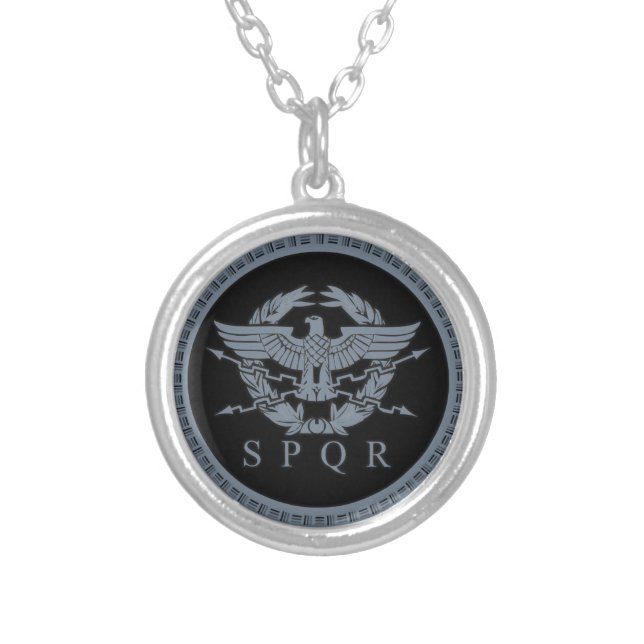 The Roman Empire Aquila Eagle Silver Plated Necklace (Front)