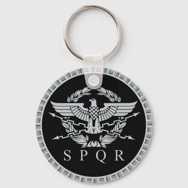 The Roman Empire Emblem Button Keychain. Keychain (Front)