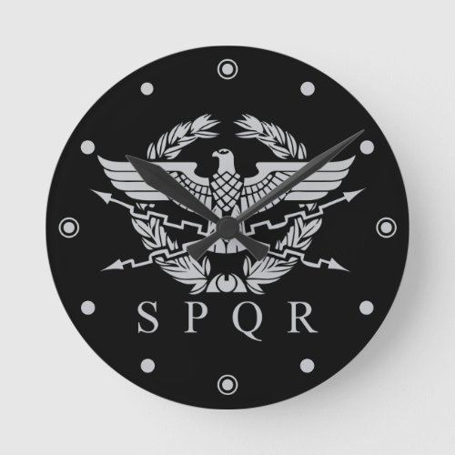 The Roman Empire Emblem _ SPQR Round Clock