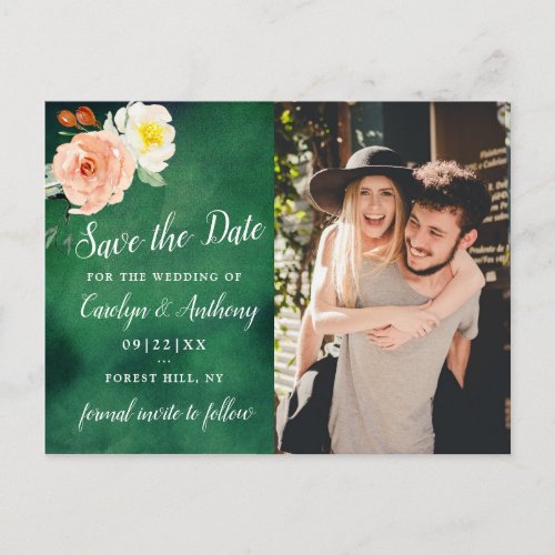 The Romance In Bloom Wedding Collection Announcement Postcard