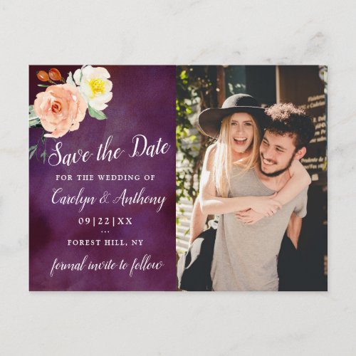 The Romance In Bloom Wedding Collection Announcement Postcard