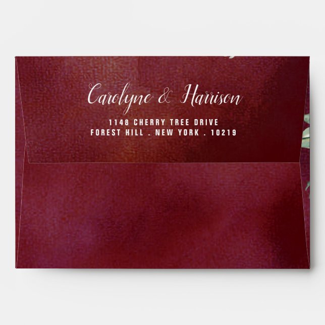 The Romance In Bloom Wedding Collection Envelope (Back (Top Flap))