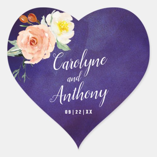 The Romance In Bloom Wedding Collection Heart Sticker