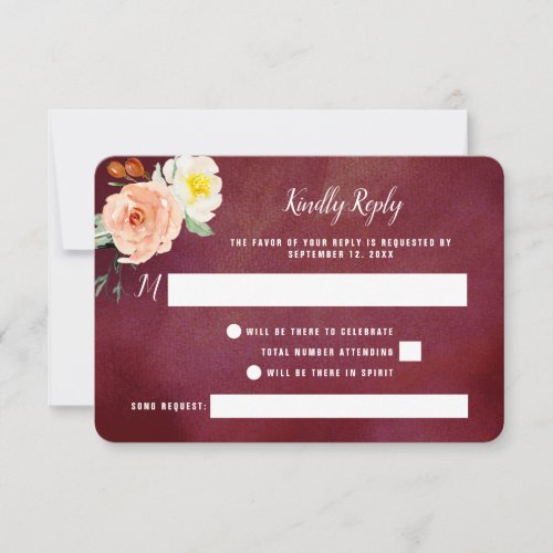 The Romance In Bloom Wedding Collection RSVP Card