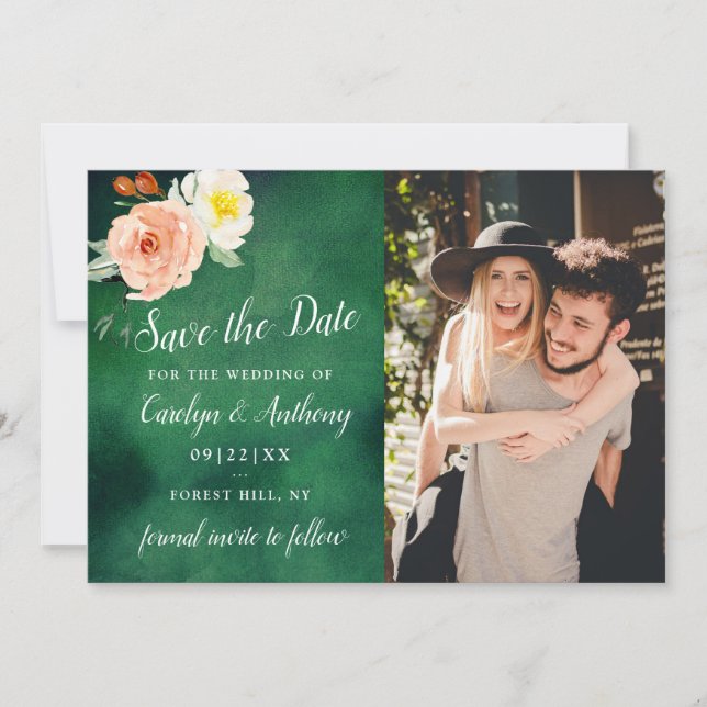The Romance In Bloom Wedding Collection Save The Date (Front)