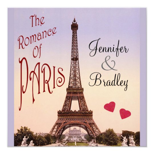 The Romance of Paris ~ Vintage Wedding Card