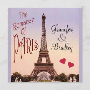 The Romance of Paris ~ Vintage Wedding Invitation