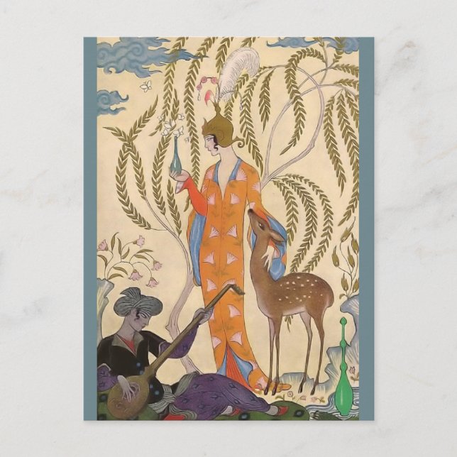The Romance of Perfume Persia by George Barbier Postcard (Front)