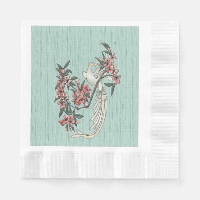 The Romance of Silk Aqua  Napkins (Front)