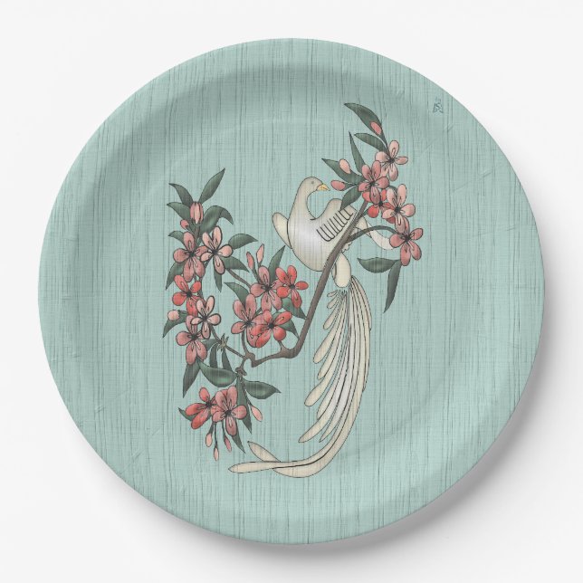 The Romance of Silk Aqua  Paper Plates (Front)